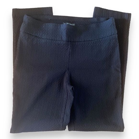 Hilary Radley Black Textured Slim Leg High Rise Stretch Ponte Pants Size 6 - Picture 6 of 11